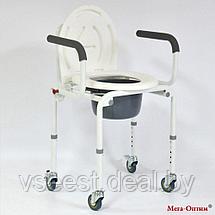 Стул-кресло с санитарным оснащением FS 813 (на 4-х колесах), фото 2