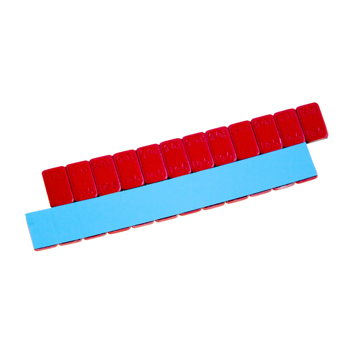 Груза адгезивные Fe 071R 12×5 гр (Синий скотч) (Красная эмаль)