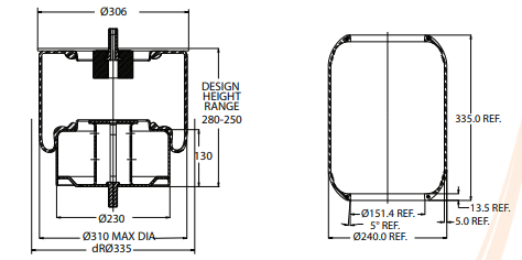 Пневморессора W010950087 FIRESTONE