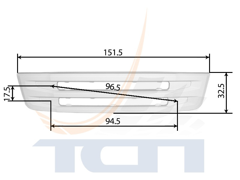 Решетка радиатора нижняя высота 33см SCANIA 6P T670002