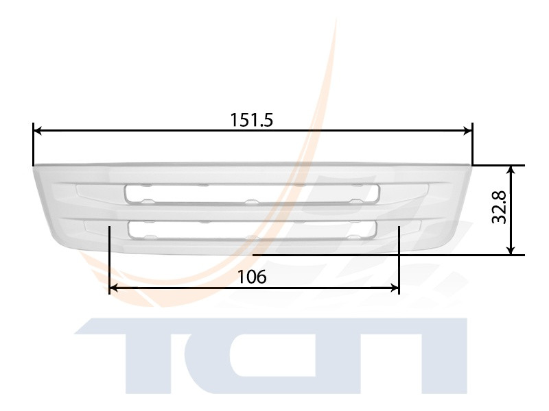 Решетка радиатора нижняя высота 33см крепление 106см SCANIA 6P 680005