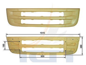 Решетка радиатора нижняя высота 38см SCANIA 6R T680003