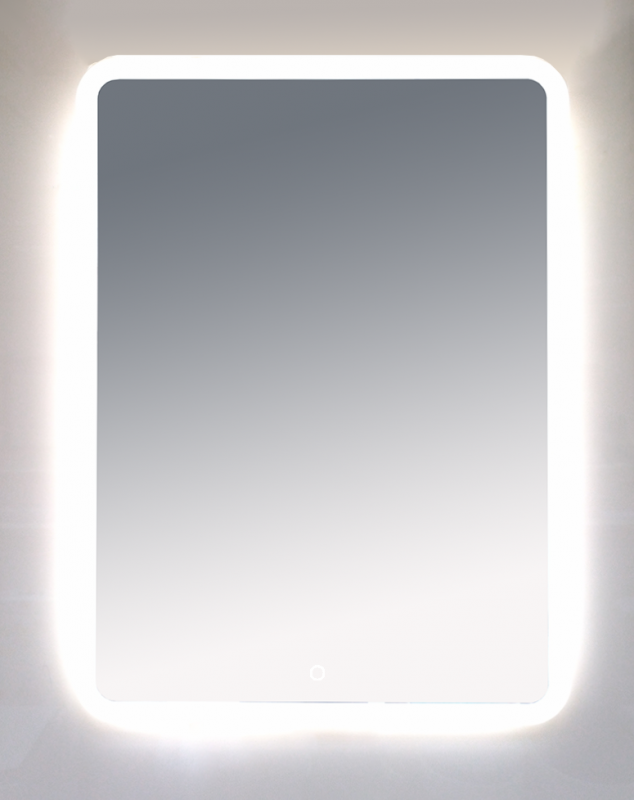 Зеркало Misty 3 Неон  LED 600х800 сенсор на корпусе (с круглыми углами)