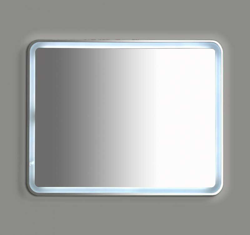 Зеркало Misty 3 Неон LED 1000х800 сенсор на корпусе (с круглыми углами)