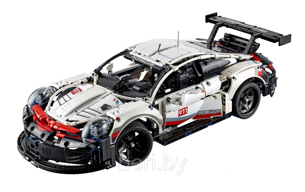 38057 Конструктор Lele Technology Porsche 911 GT3 R, аналог LEGO 42096, 1620 деталей - фото 4 - id-p103450177