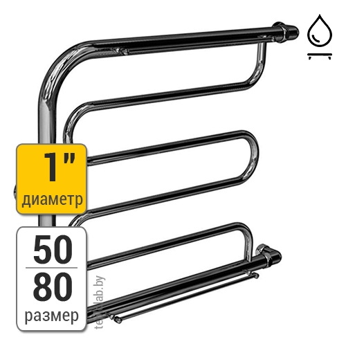 Полотенцесушитель водяной ДВИН D с полочкой 50/80