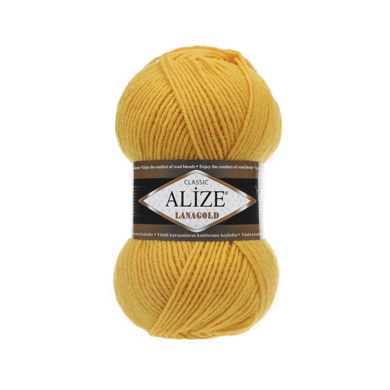 Пряжа Alize Lanagold 240 м. цвет 216 жёлтый