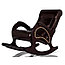 Кресло-качалка с подножкой модель 44 каркас Венге экокожа Дунди-108 (темно-коричневая), фото 2