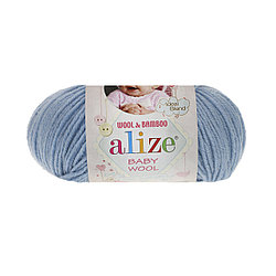 Пряжа Alize Baby Wool цвет 350 светло-голубой