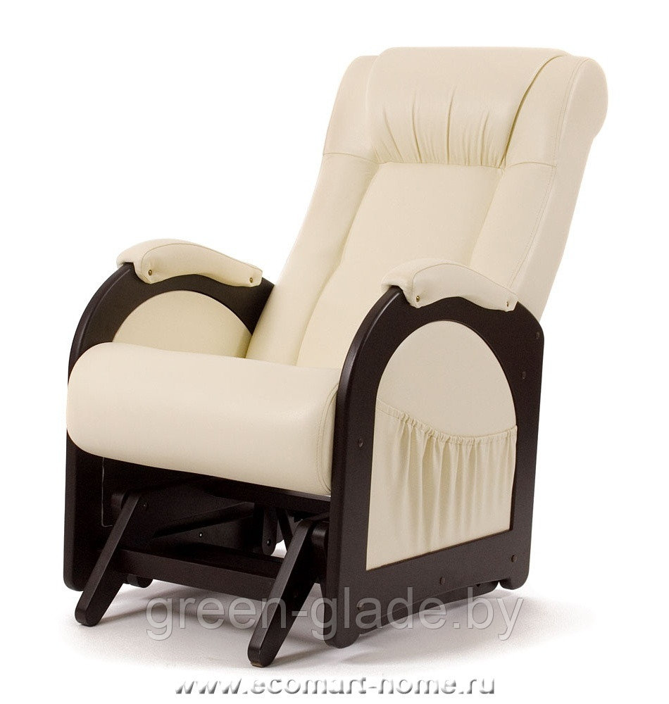 Кресло-качалка глайдер модель 48 каркас Венге экокожа Дунди-108 лоза - фото 8 - id-p31409109