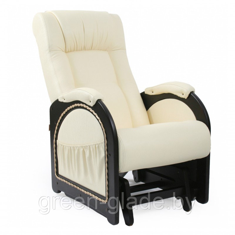 Кресло-качалка глайдер модель 48 каркас Венге экокожа Дунди-108 лоза - фото 7 - id-p31409109