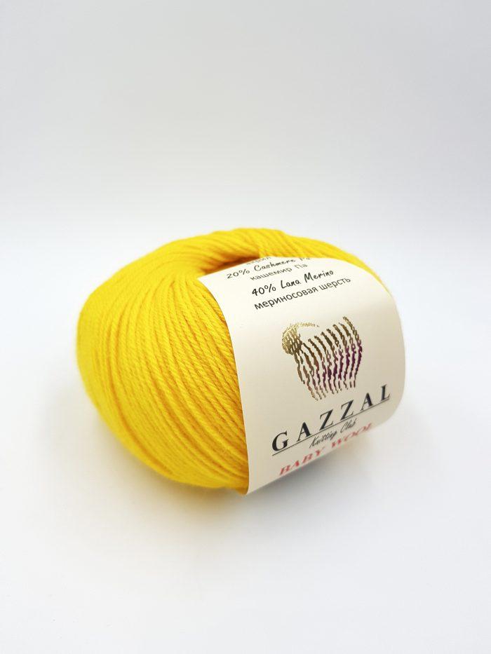 Пряжа Gazzal Baby Wool цвет 812 жёлтый