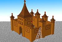 Рацарский замок, крепость со шпилем из конструктора