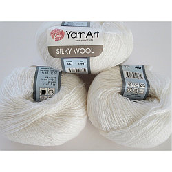 Пряжа Yarnart Silky Wool цвет 347 белый