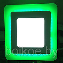 Светильник встраиваемый квадратный Color с подсветкой 3+2Вт зеленый, фото 3