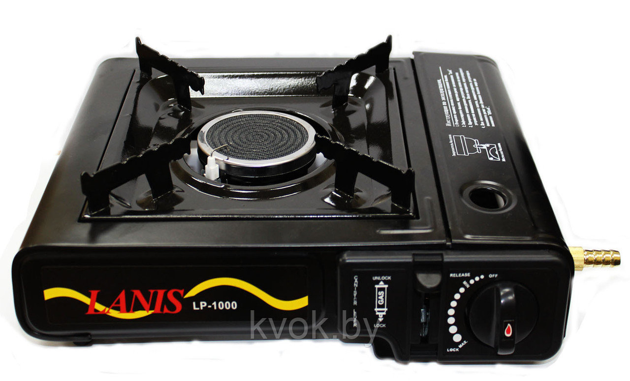 Газовая плита LANIS LP-1000 с керамическим нагревателем + штуцер переходник - фото 1 - id-p103506117