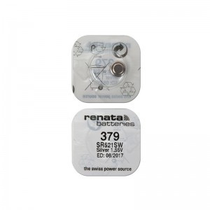 Батарейка Renata SR379/SR521SW/AG0 1.55V, 16mAh, 5.8x2.1mm - фото 1 - id-p103519272