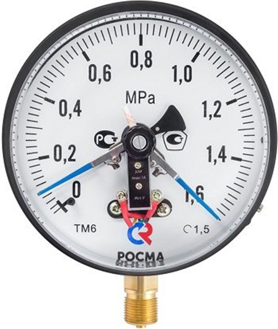 Манометр электроконтактный ТМ-610Р.05(0-4MPa)G1/2.150С.1,5 резьба G1/2