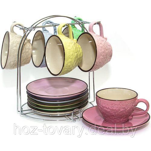 Сервиз чайный JEWEL Сара 13 предметов 6 чашек по 220 мл, 6 блюдец и 1 подставка арт. ПК04034 - фото 1 - id-p103519899