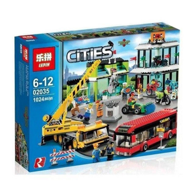 Конструктор Lepin 02035 Cities Городская площадь (аналог LEGO City 60026) 1024 детали