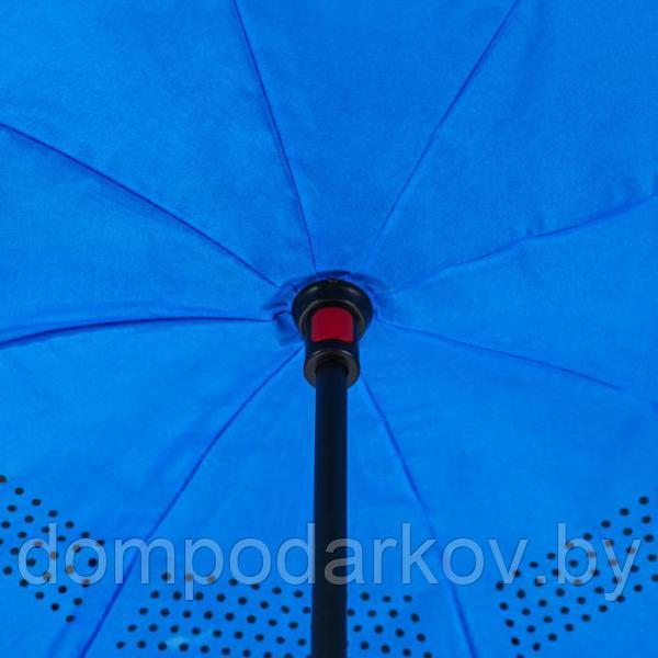 Зонт - наоборот «Небо», механический, 8 спиц, R = 56 см, цвет голубой/чёрный - фото 3 - id-p103560001