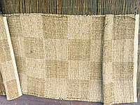 Циновка-коврик из рисовой соломы с нитью в клетку 110х200