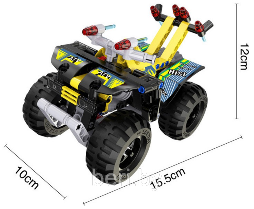 C52004W Конструктор инерционный CaDa Technic Квадроцикл, 164 детали, аналог LEGO Technic - фото 6 - id-p103579547