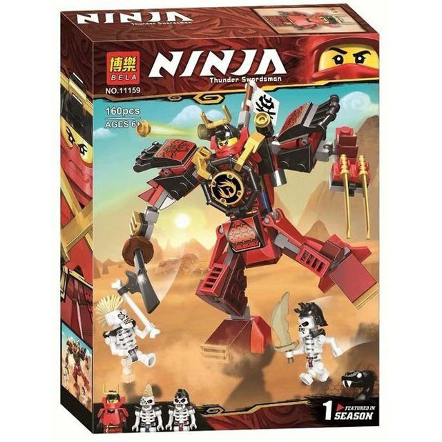 Конструктор Bela 11159 Ninja Робот-Самурай (аналог LEGO Ninjago 70665) 160 деталей - фото 1 - id-p103610654