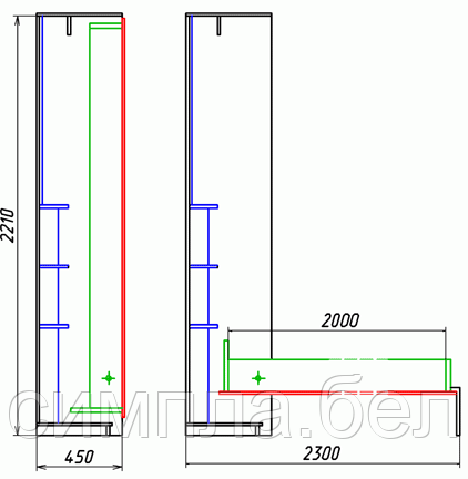 Механизм для кровати-трансформера MLA108/1(Gilardi Италия) - фото 4 - id-p103692846