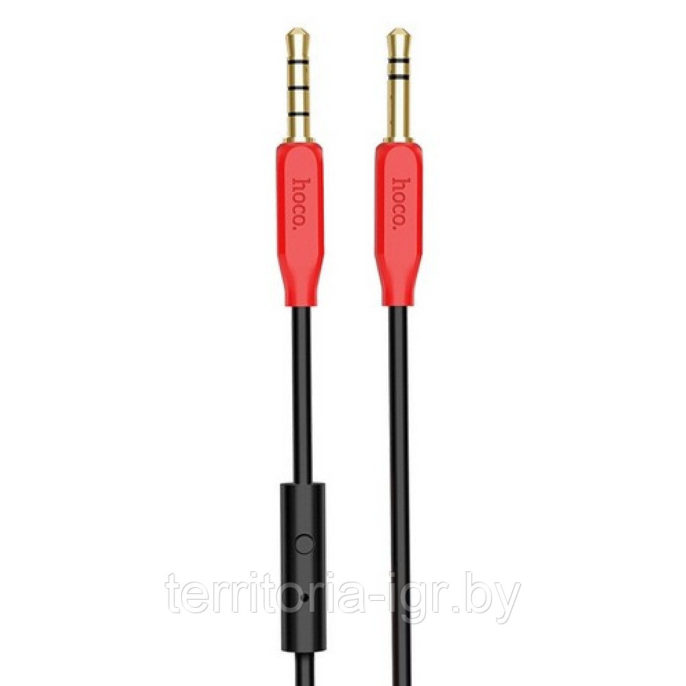 Акустический кабель с микрофоном UPA12 1м. красный Hoco - фото 2 - id-p103705840