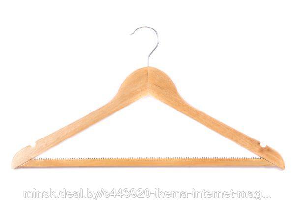 Вешалка-плечики для одежды деревянные, 44,5 см. (плечики деревянные с перекладиной) - фото 1 - id-p103725742