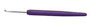 Knit Pro Крючок для вязания с эргономичной ручкой Waves 3мм, алюминий, серебристый/лавр