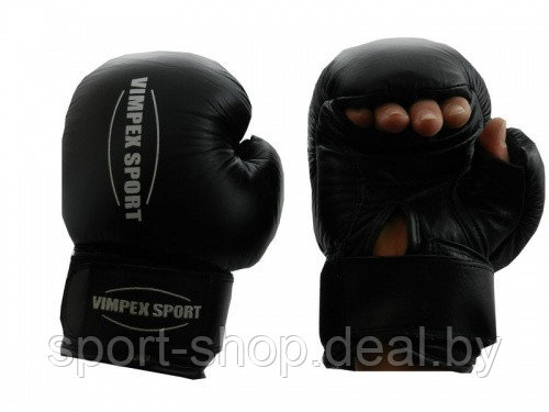Перчатки для рукопашного боя Черные Vimpex Sport 1802 4oz - фото 1 - id-p103730696