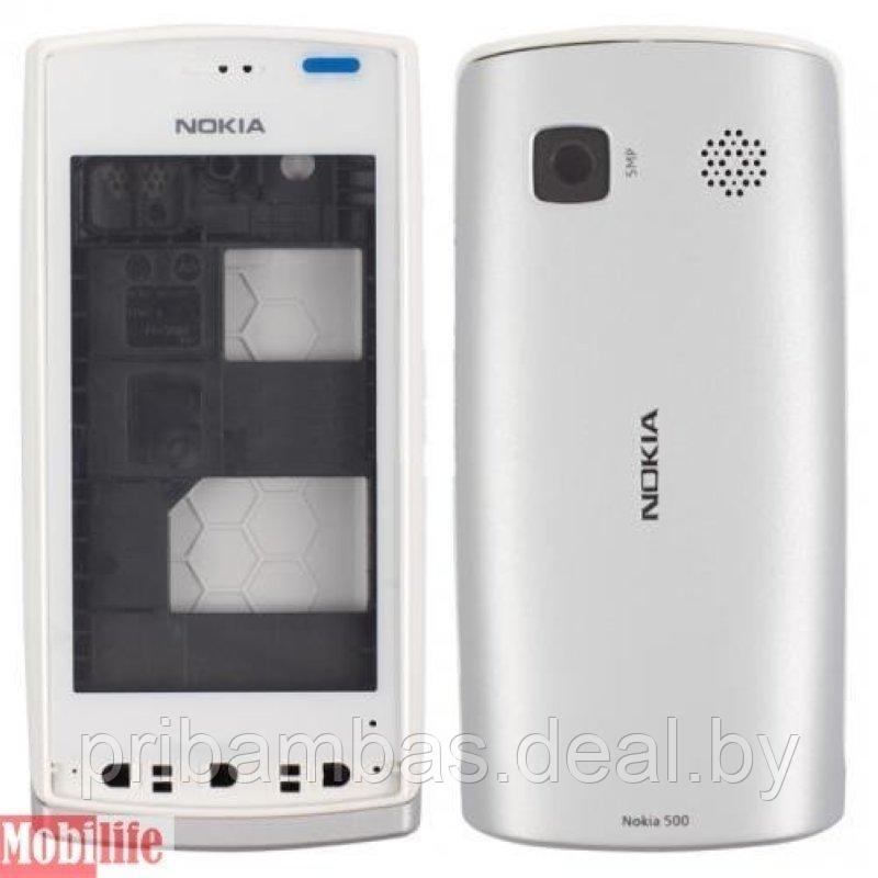 Корпус для Nokia 500 белый + розовый совместимый - фото 1 - id-p2125825