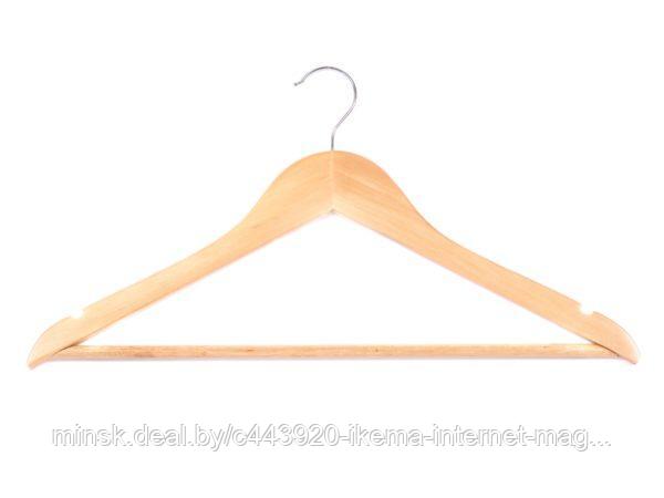 Вешалка-плечики для одежды деревянные, 44,5 см. (плечики деревянные с перекладиной)