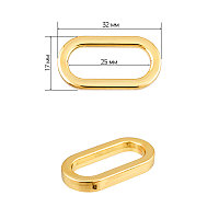 Рамка металл овальная 32х17мм (внутр. 25мм) цв. золото