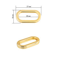 Рамка металл овальная 27х16мм (внутр. 20мм) цв. золото