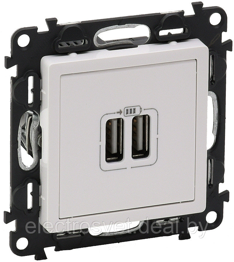 Valena Life - Зарядное устройство с двумя USB-разъемами 240В/5В 1500мА белый - фото 1 - id-p103768581