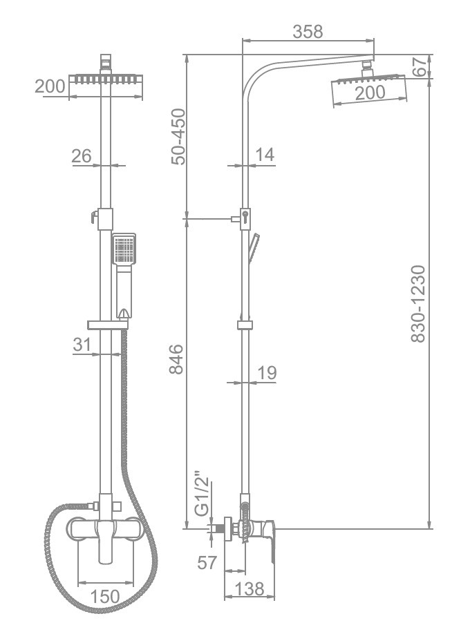 Душевая система Ledeme L2458 - фото 3 - id-p103770671