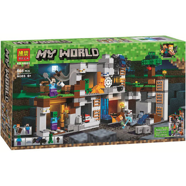 Конструктор Bela 10990 Minecraft Приключения в шахтах (аналог Lego Minecraft 21147) 666 деталей - фото 1 - id-p103770857