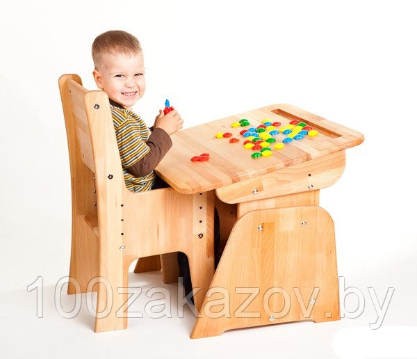 Парта + стул Школярик 70см. Комплект  детской мебели с регулировкой  высоты. Парта трансформер. Минск
