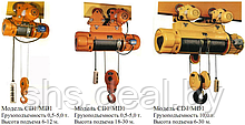 Тали электрические марки MD1 (две скорости подъема 8/0,8м/мин), г/п от 2,0 до 5,0 тн, высота подъема 6 метров,