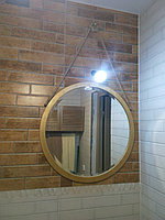 Круглое зеркало в стиле лофт Bari (60 см, с фацетом,  на канате ).