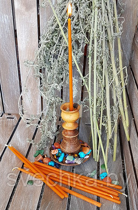 Свеча ритуальная оранжевая восковая 1 час N100, фото 2