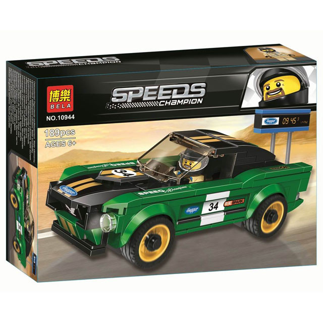 Конструктор BELA 10944 Speeds Champion 1968 Ford Mustang Fastback (аналог LEGO Speed Champions 75884) 189 дет - фото 1 - id-p103787633