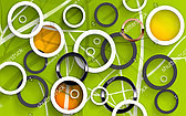 Декоративные фотообои с изображением кругов с линиями на зеленом фоне