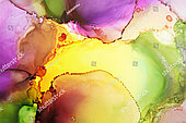 Декоративные фотообои с изображением разноцветных спиртовых чернил в макро