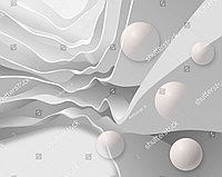 Декоративные фотообои с изображением шаров и абстрактных плоскостей