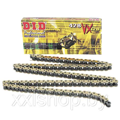 Цепь для мотоцикла DID 428VX (Х-ринг) золото/чёрная (на 136 звеньев), фото 2