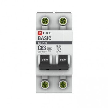 Автоматический выключатель 2P 40А (C) 4,5кА ВА 47-29 EKF Basic - фото 1 - id-p103803348